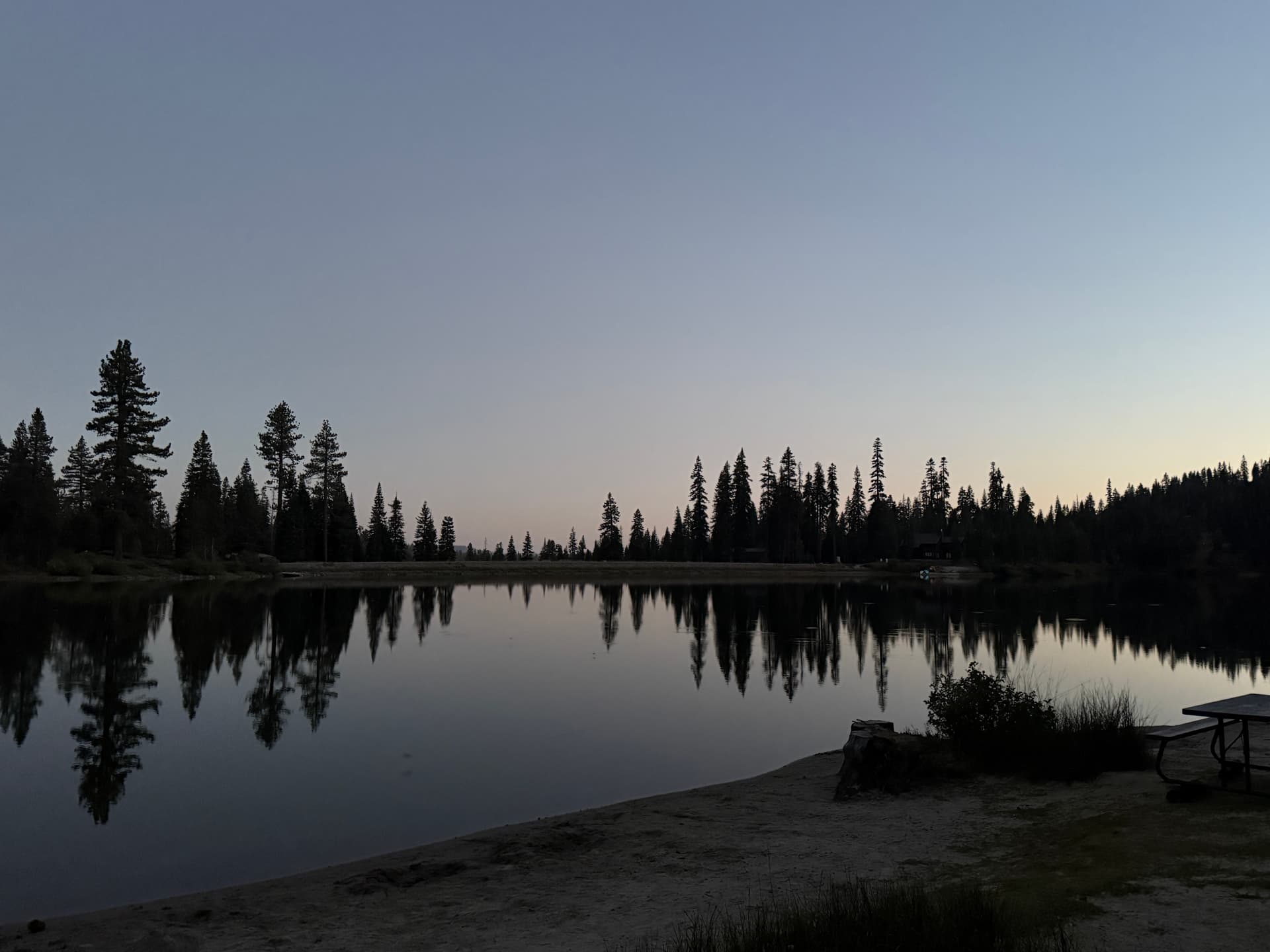 Lake reflection at dusk